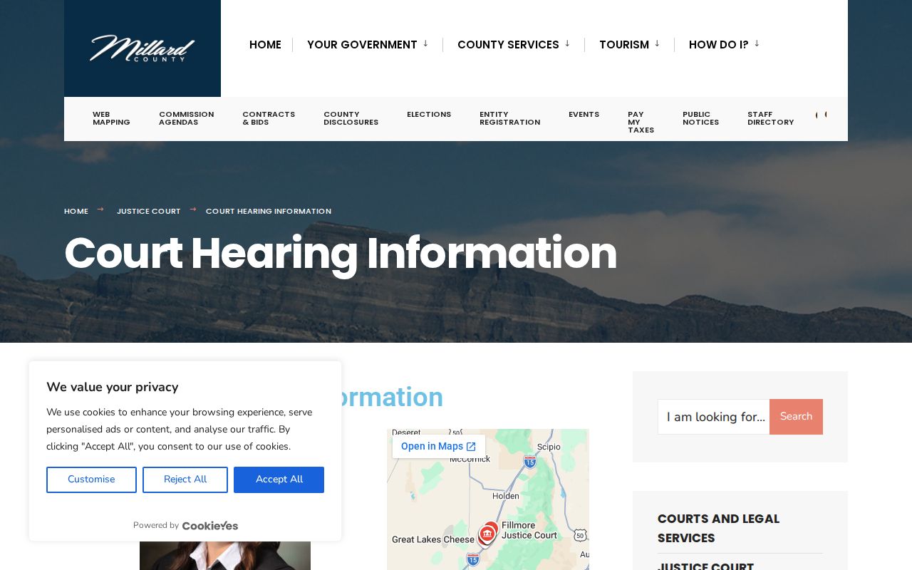 Millard County traffic court video and telephone hearing instructions